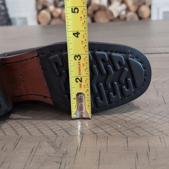 Y2k Cole Haan Black Leather Chunky Wooden Stacked Lug Sole Chelsea Boot 5.5 - Picture 14 of 14